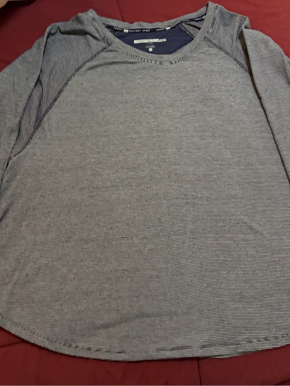Tommy Hilfiger Women’s Navy & White Stripe Long Sleeve Tee